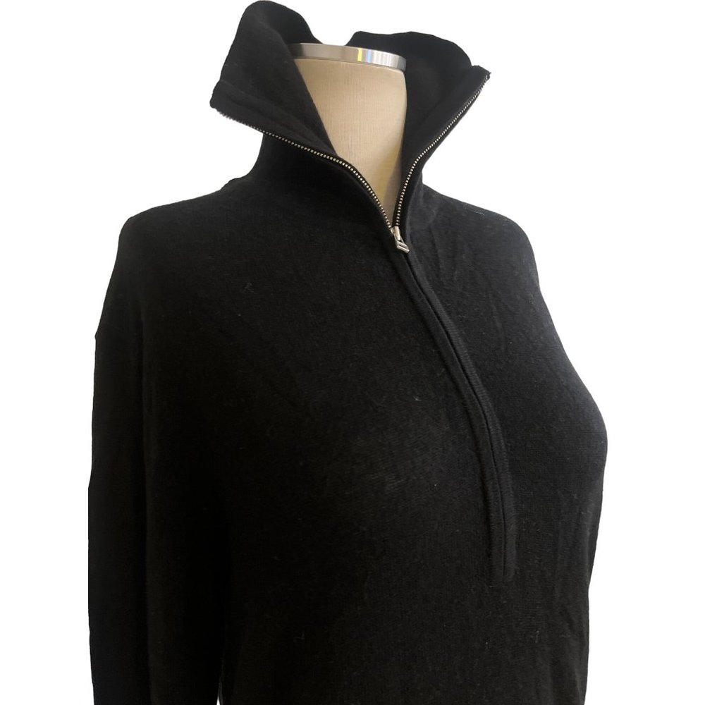 Everlane The Luxe Merino Half-Zip Sweater in Black Medium New Womens Knit Top - Picture 5 of 11